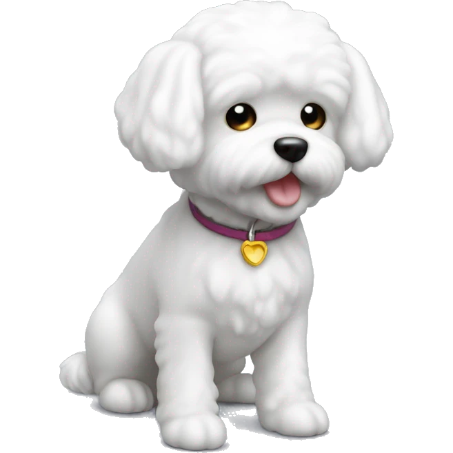 Dog bichon white mini toy emoji