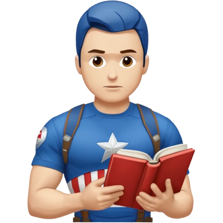 read book with captin america emoji