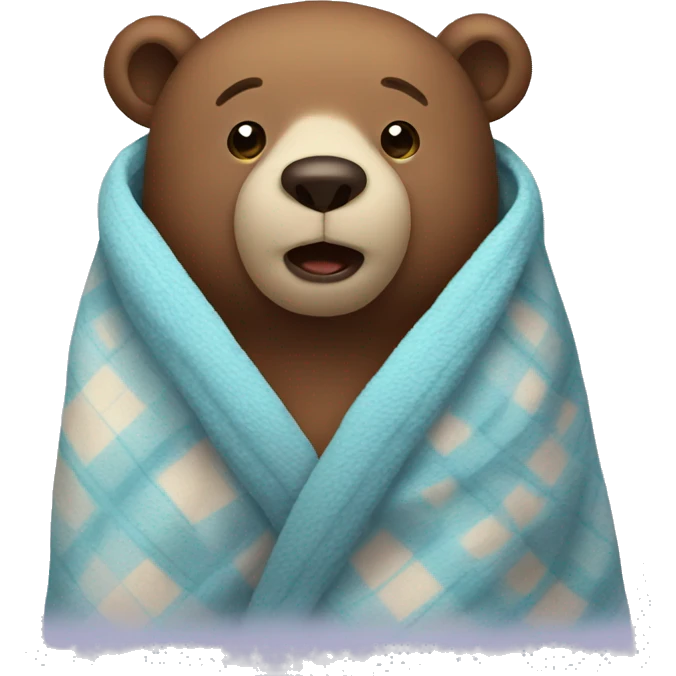 bear cozy in blanket emoji