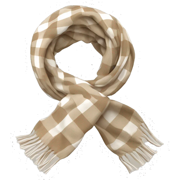 scarf in beige and white plaid emoji