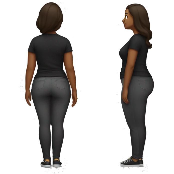 Curvy woman from behind emoji