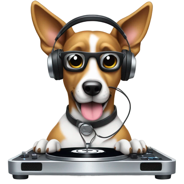 A dj dog emoji