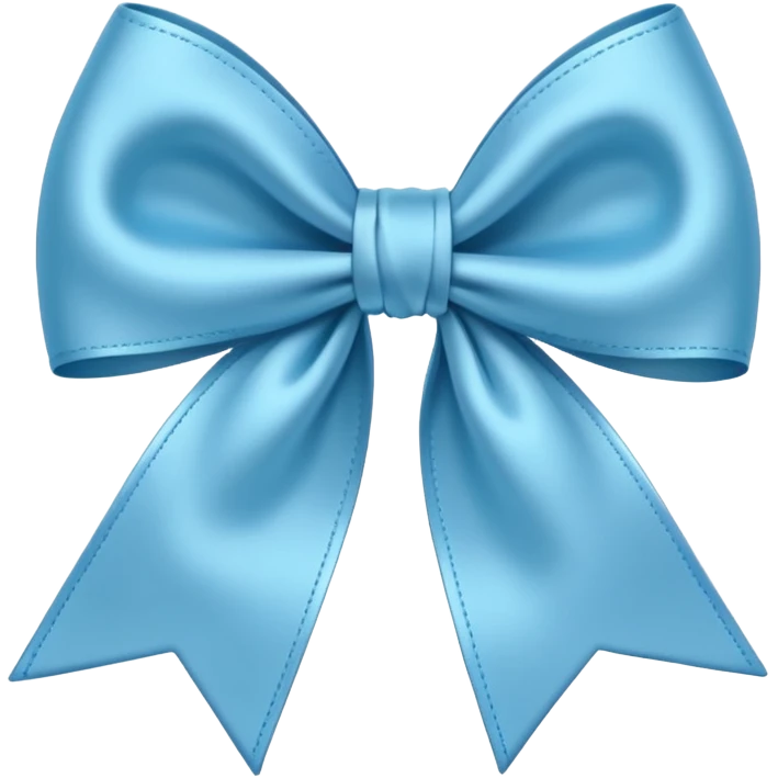 Light blue bow cartoonish emoji