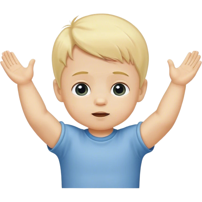 Blonde baby boy arms up wanting to be held emoji