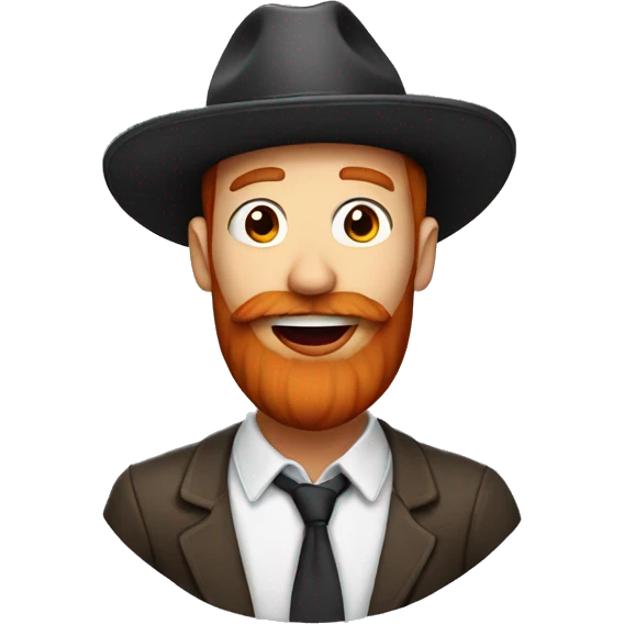 Guy with hat and red beard with tongue out  emoji
