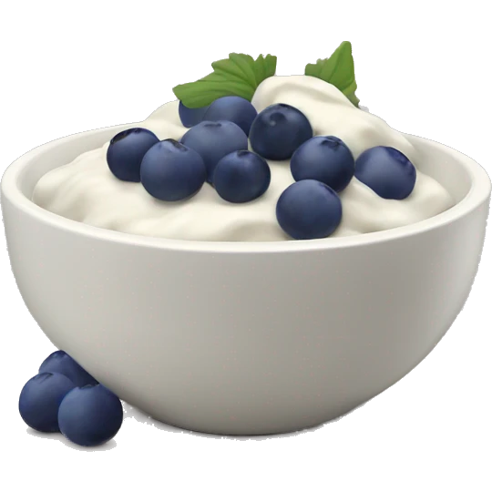 yoghurt bowl with grapes and blueberries emoji