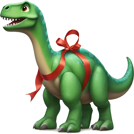 Dinosaur with ribbon emoji