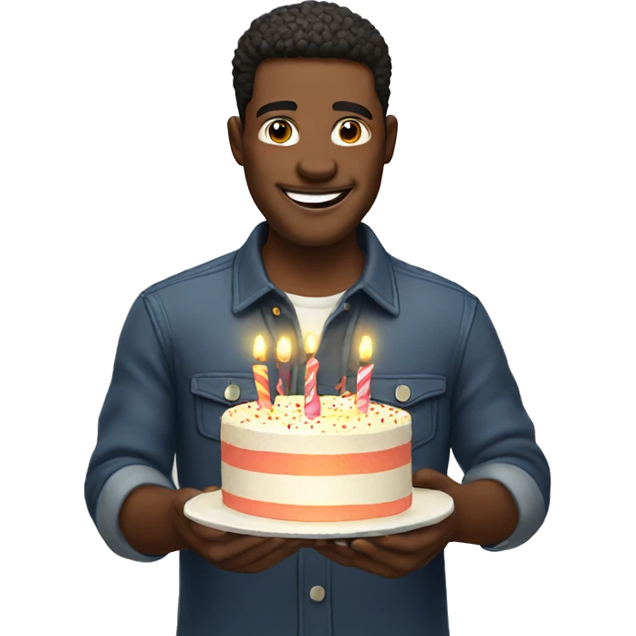 Birthday boy with cake  emoji