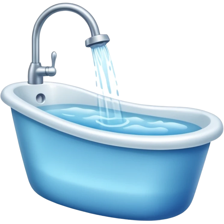 Bathtub full of water emoji