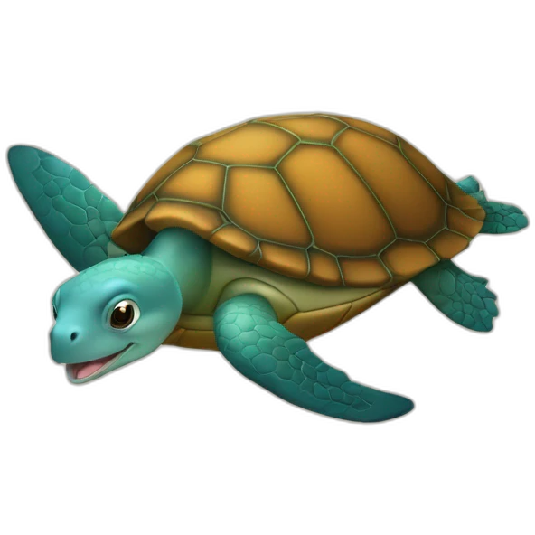 Tortue sur une baleine emoji