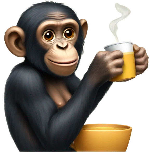 Female chimp drinking tea emoji