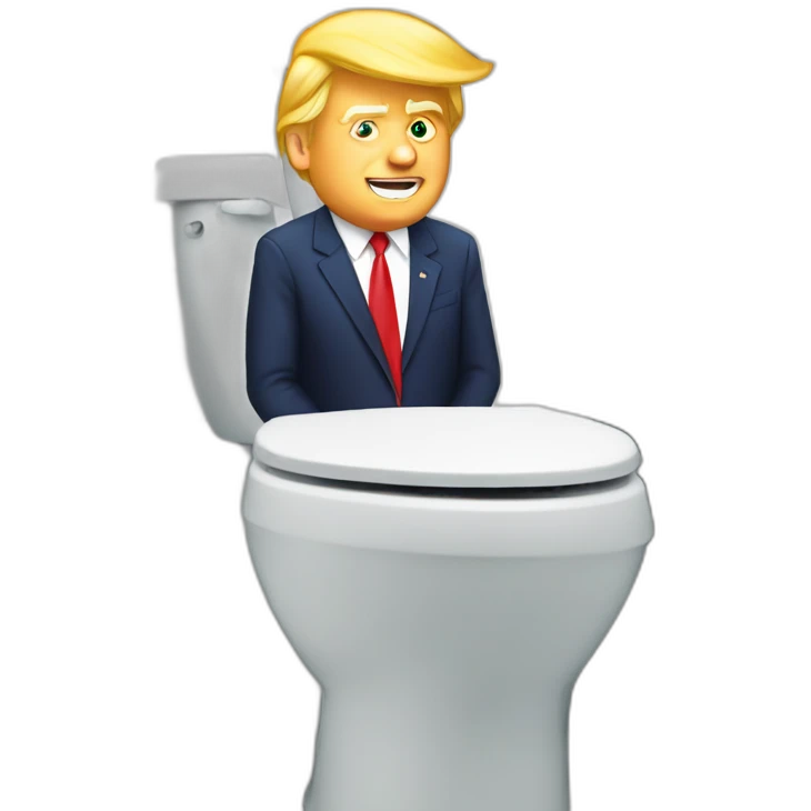 Trump on a toilet emoji