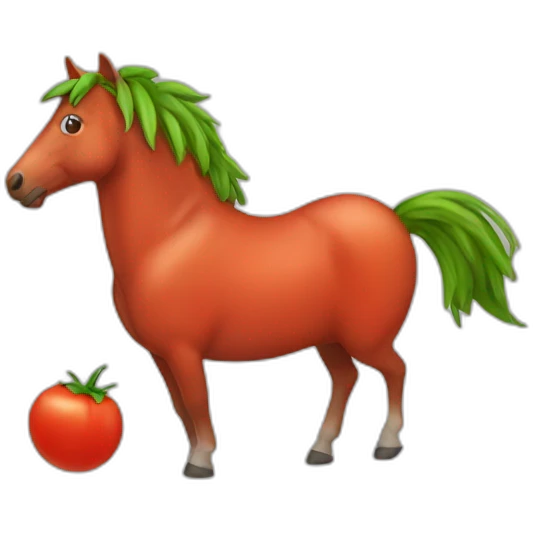 a horse that is a tomato emoji
