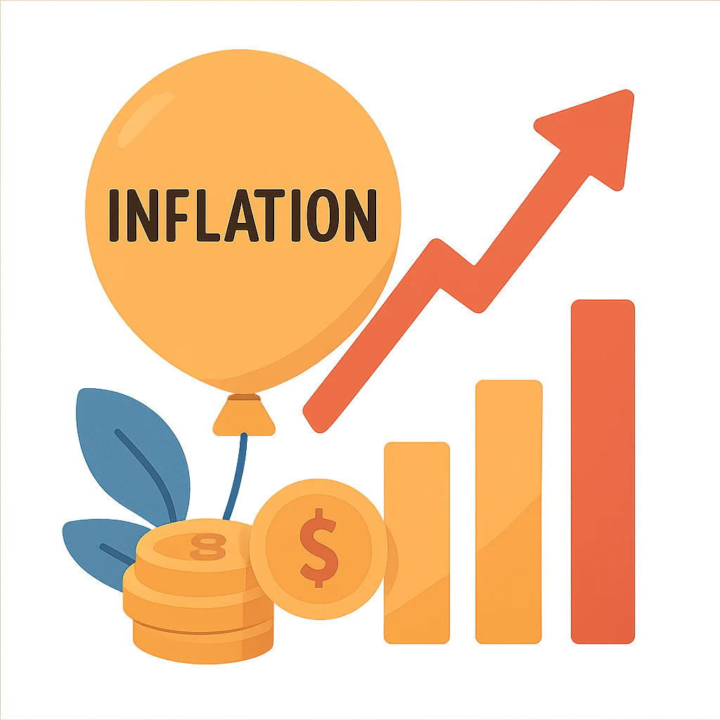 flat design style representation of inflation emoji