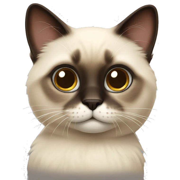 fluffy siamese cat emoji