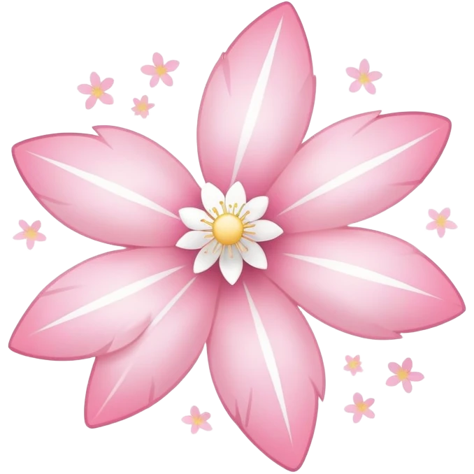 Cute Pastel pink and white Cherry Blossom Sakura Starburst Shooting Star emoji