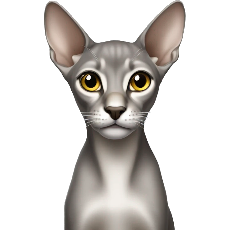 Silver Abyssinian with a missing left ear emoji
