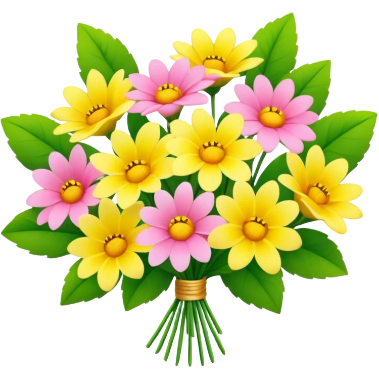 a beautiful pink and yellow bouquet emoji