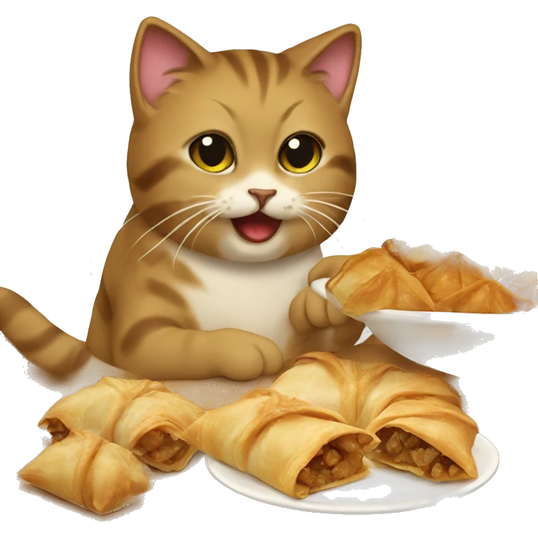cat eating baklava emoji