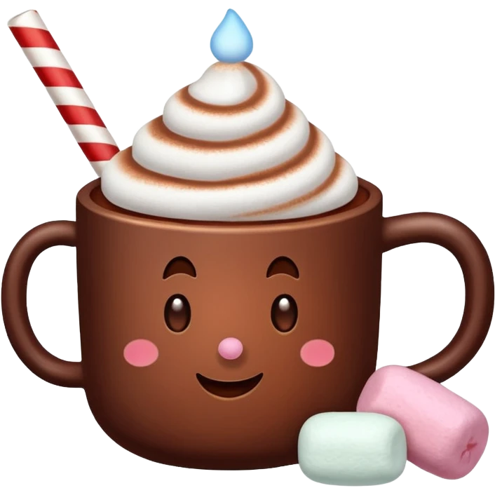 Christmas cacao with marshmallows emoji