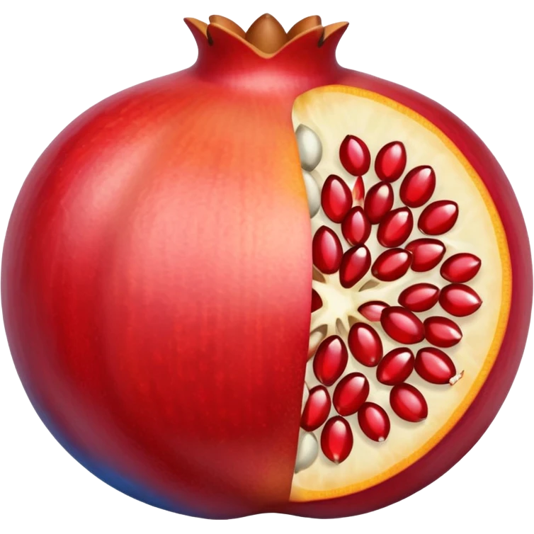 Pomegranate with red, blue and orange seeds inside emoji