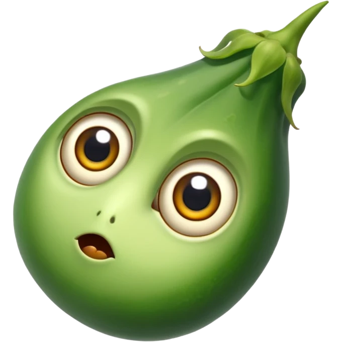 bhindi keeping the shape normal with big eyes emoji