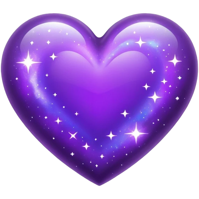 Purple heart with galaxy pattern for 'Euphoria' by BTS emoji