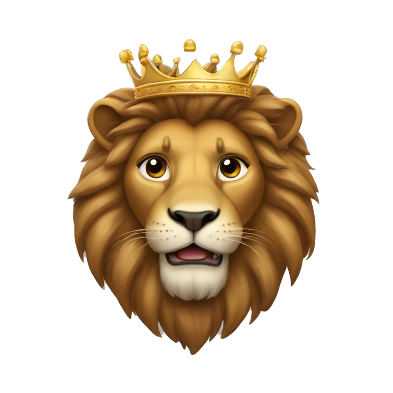 Lion avec couronne sur la tête emoji