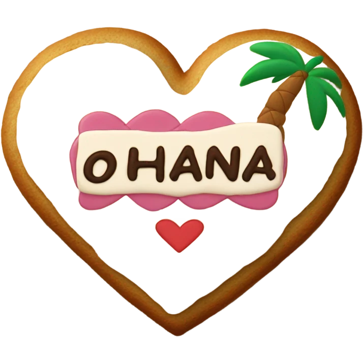 Cookie heart with ohana emoji