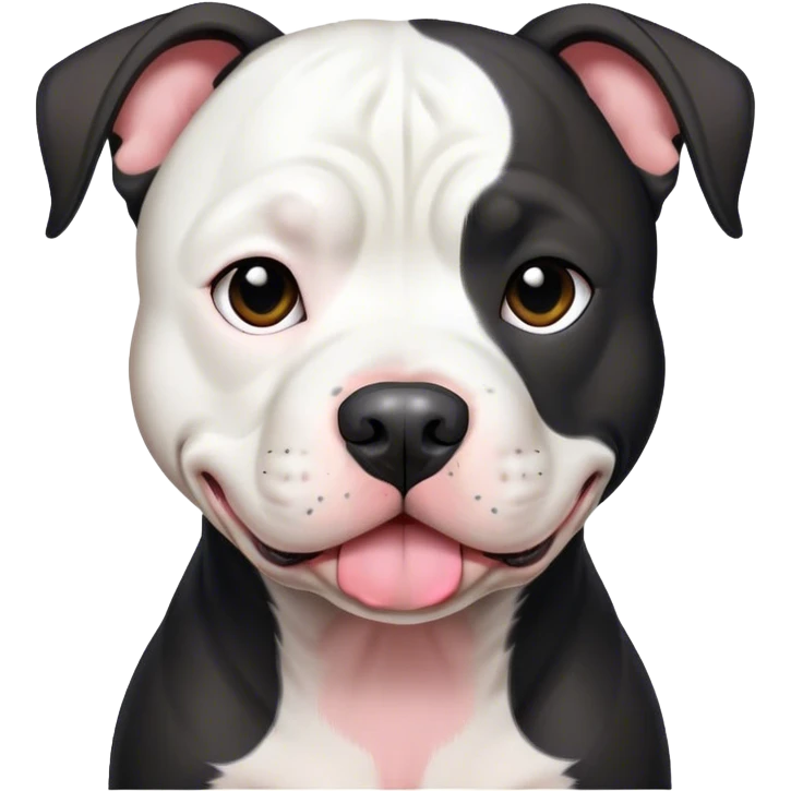 Black and white  pitbull emoji