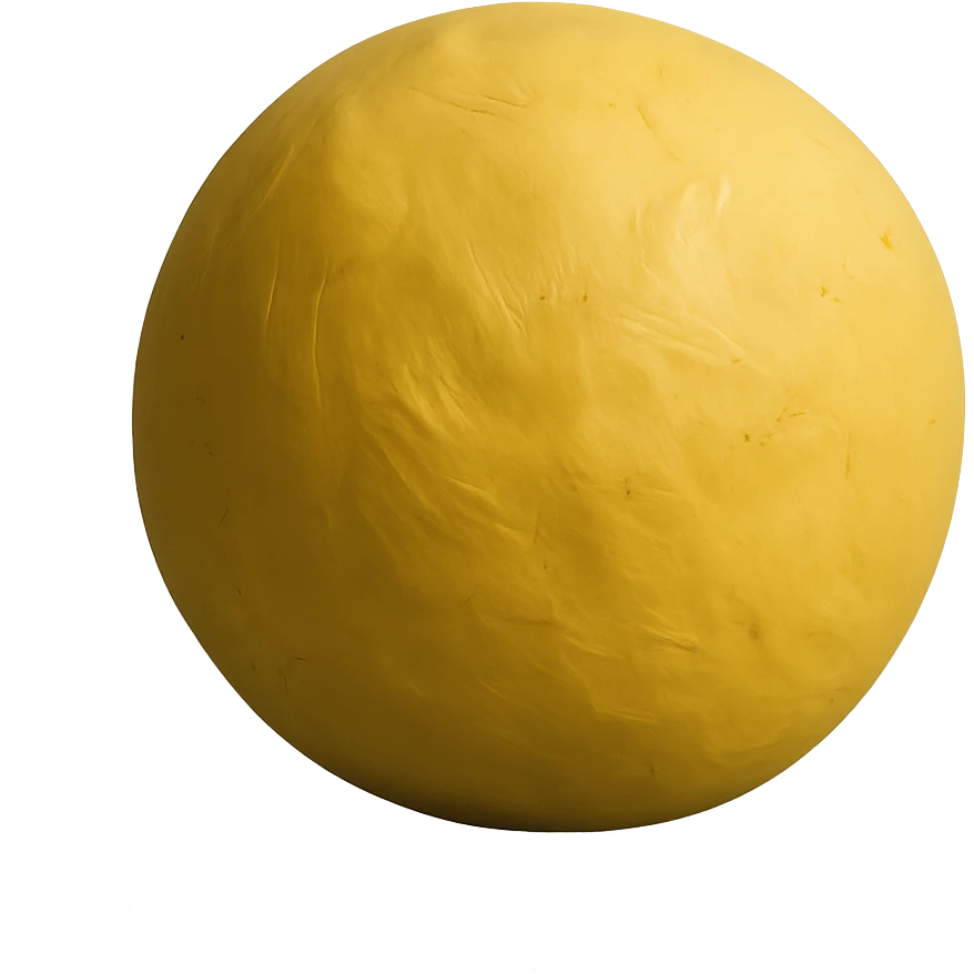 yellow round object in claymation style emoji