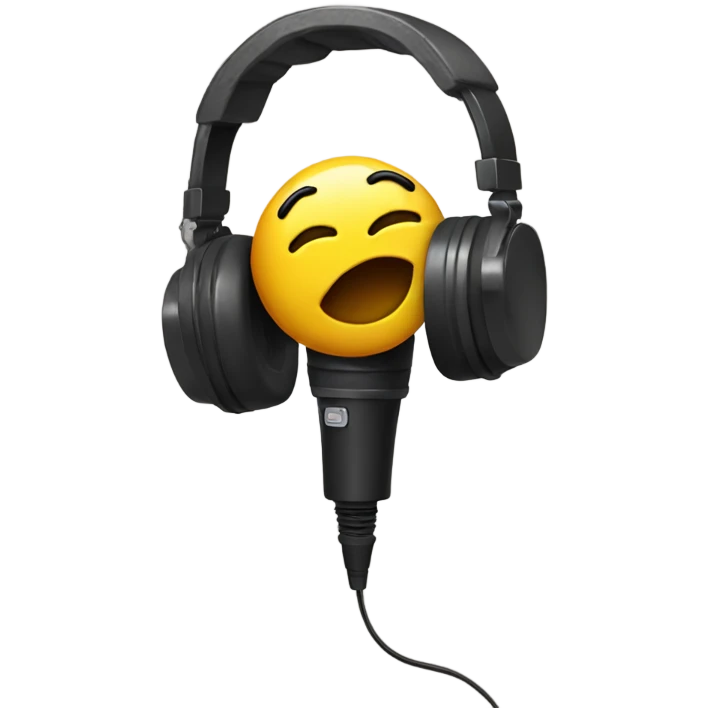 smiley emoji dropping mic emoji