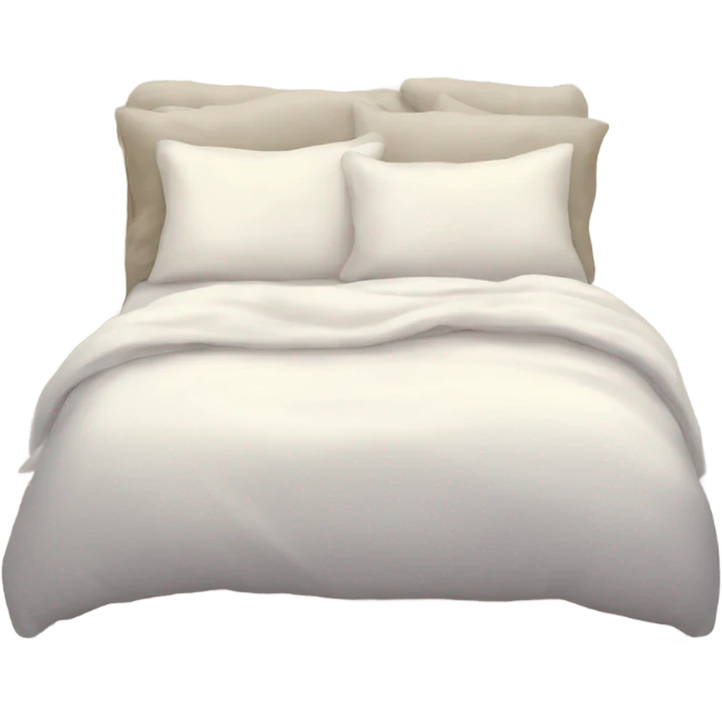 White bed with pillows and blankets, cozy vibe emoji