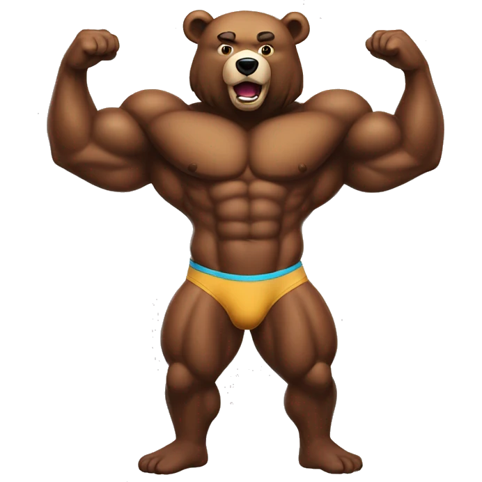 Mens Physique Bodybuilding Bear  emoji