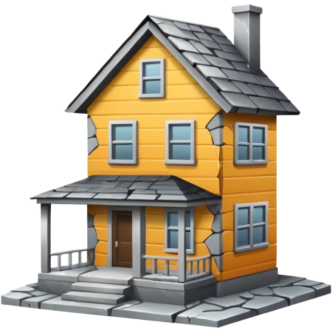 House modern with problem emoji