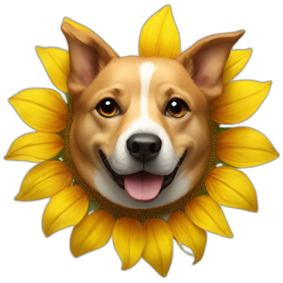 sunflower dog emoji