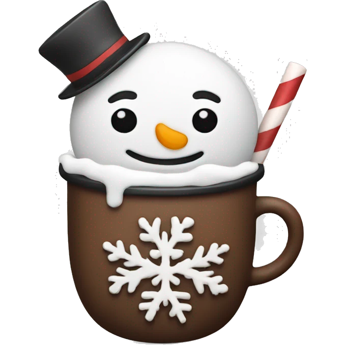 Snow man holding hot chocolate  emoji