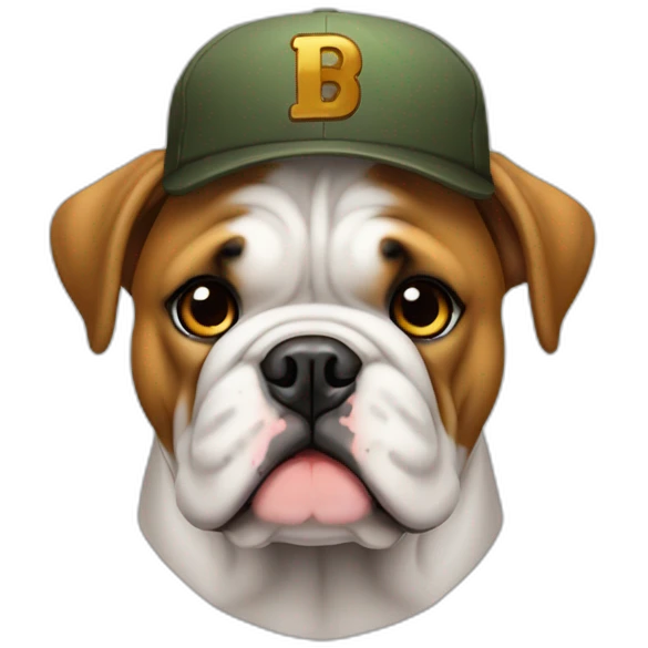 Bulldog whit a cap emoji
