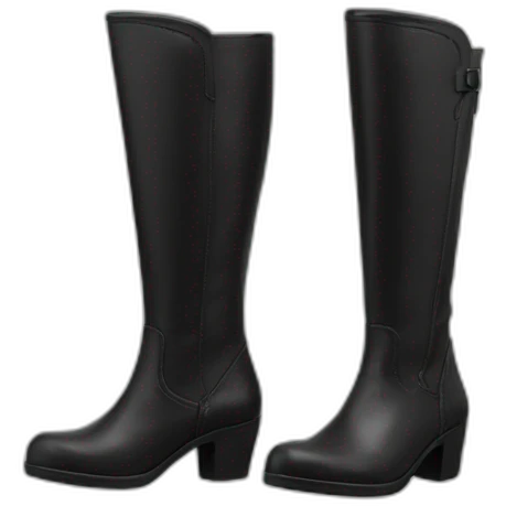 Knee black leather boots emoji