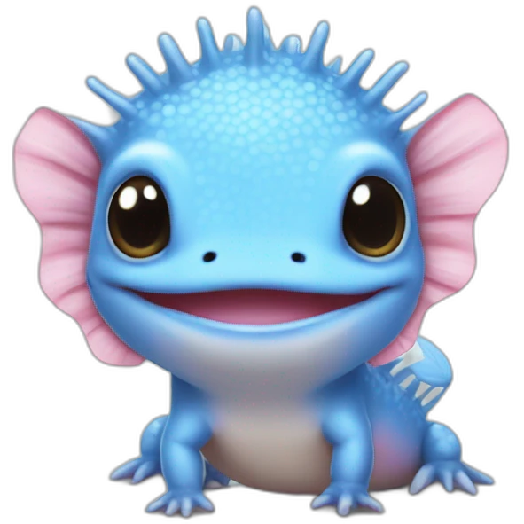 Blue cute Axolotl emoji