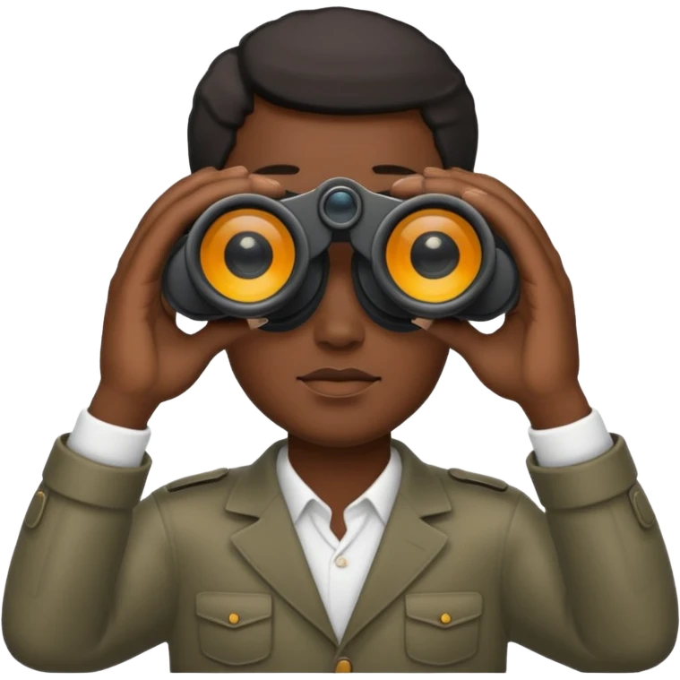black hands holding  binoculars emoji