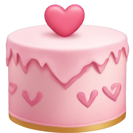 Light Pink heart birthday cake emoji