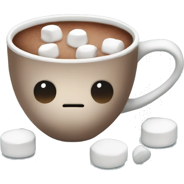 A cup of hot cocoa with marshmallows (no face) emoji