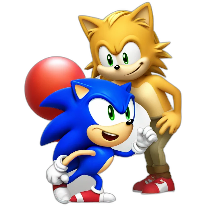 sonic the hedgehog touching a round bellied woman's stomach emoji