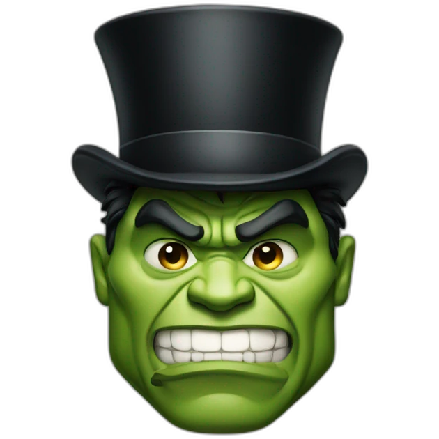 Hulk with a top hat emoji