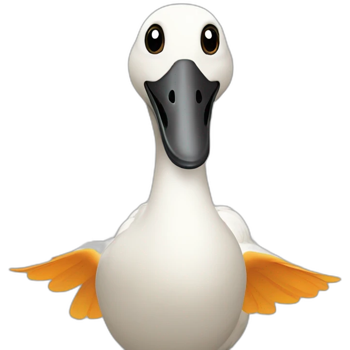 Goose with flower emoji