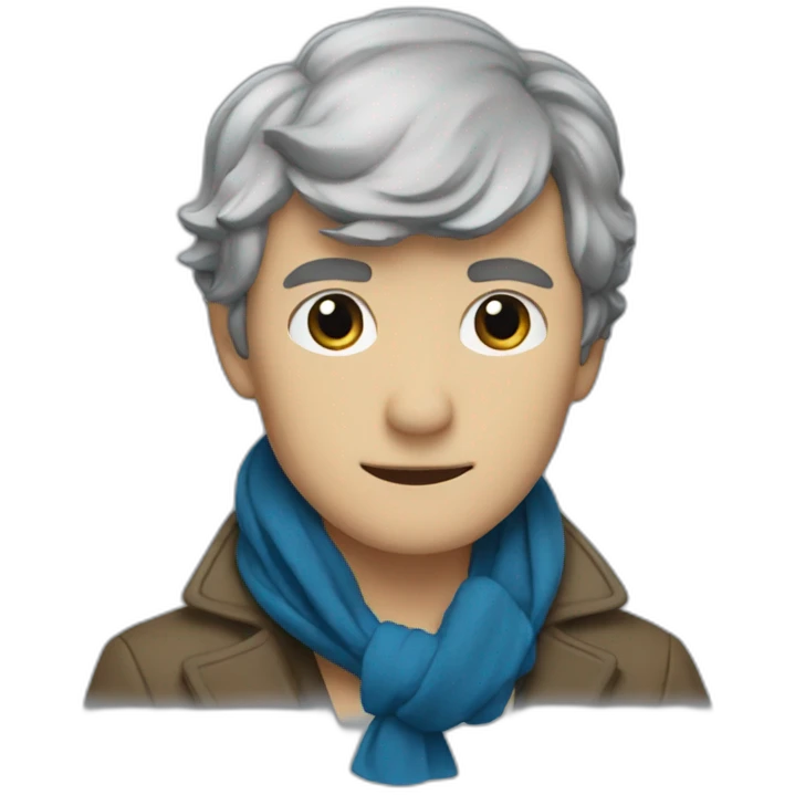 Sherlock with blue scarf emoji