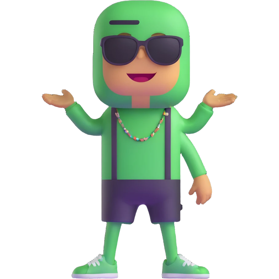 Dank meme character with cool vibes emoji