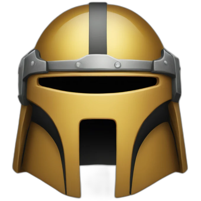 Bounty hunter helmet in the style of a notification bell emoji