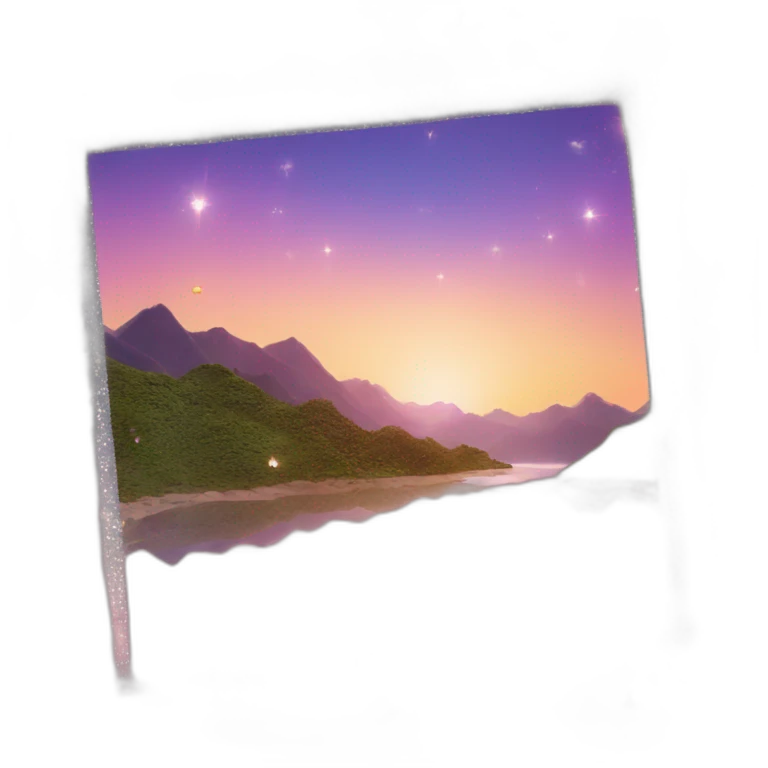 landspcape photo frame with sparkles emoji